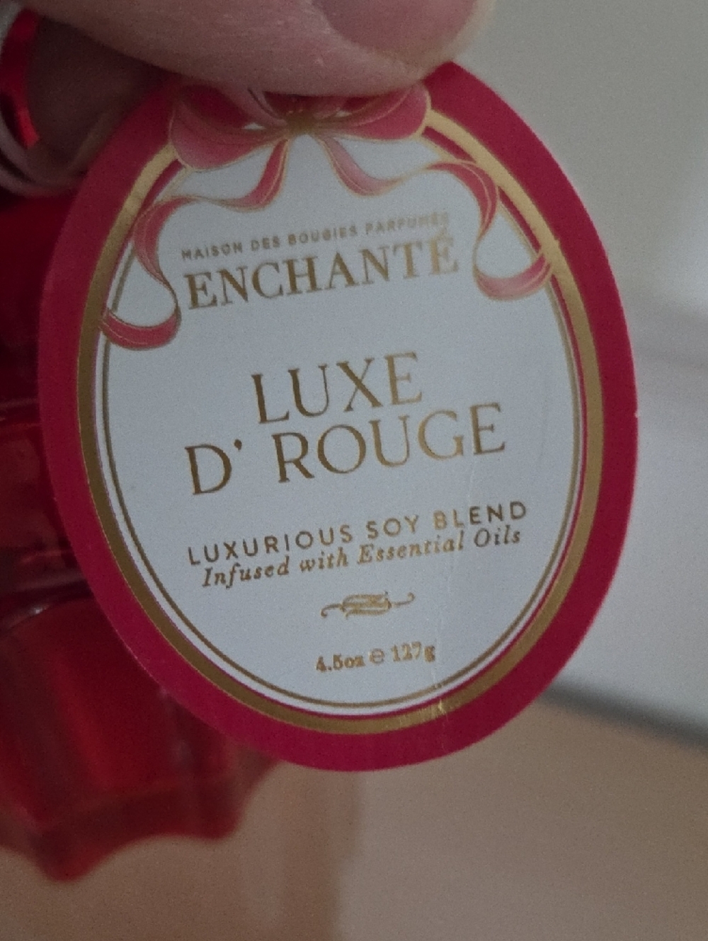 Enchanté Red Apple Glass Candle Jar Soy Blend...beautiful Design - Picture 3 of 5